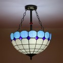 16 Inch European Stained Glass Flush Mount