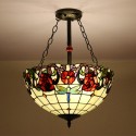 16 Inch European Stained Glass Flush Mount