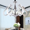 Dimmable 6 Light Modern / Contemporary Steel Chandelier with Acrylic Shade