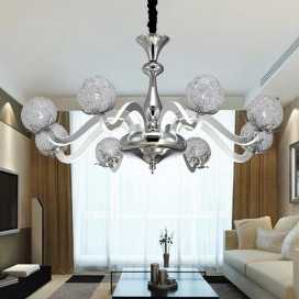 Dimmable 8 Light Modern / Contemporary Steel Chandelier with Shade