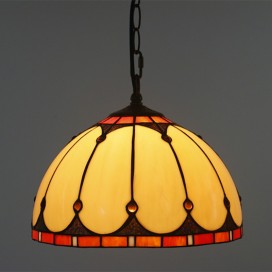 12 Inch European Stained Glass Pendant Light