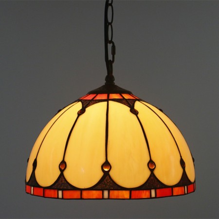 12 Inch European Stained Glass Pendant Light