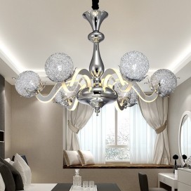 Dimmable 6 Light Modern / Contemporary Steel Chandelier with Shade