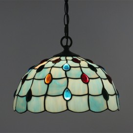 12 Inch European Stained Glass Pendant Light