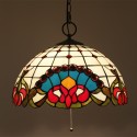 16 Inch European Stained Glass Pendant Light