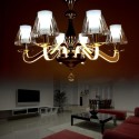 Dimmable 6 Light Modern / Contemporary Steel Chandelier with Glass Shade