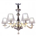 Dimmable 6 Light Modern / Contemporary Steel Chandelier with Glass Shade