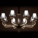 Dimmable 8 Light Crystal Chandelier with Glass Shade