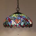 16 Inch European Stained Glass Dragonfly Style Pendant Light