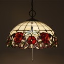 16 Inch European Stained Glass Dragonfly Style Pendant Light