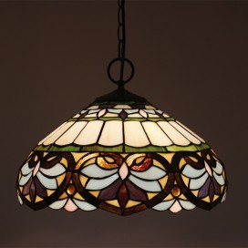 16 Inch European Stained Glass Pendant Light