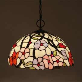 16 Inch European Stained Glass Pendant Light