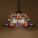 16 Inch European Stained Glass Pendant Light