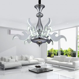 Dimmable 9 Light Modern / Contemporary Steel Chandelier with Acrylic Shade