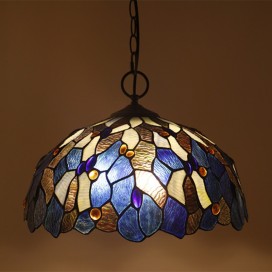 16 Inch European Stained Glass Pendant Light