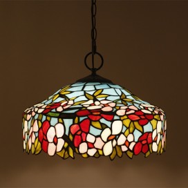 16 Inch European Stained Glass Pendant Light