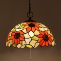 16 Inch European Stained Glass Sunflower Style Pendant Light