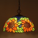 16 Inch European Stained Glass Sunflower Style Pendant Light