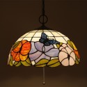 16 Inch European Stained Glass Butterfly Style Pendant Light