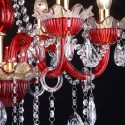 6 Light Red Candle Style Crystal Chandelier