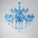 18 Light (12+6) 2 Tiers Macaron Blue Nordic Style Candle Style Crystal Chandelier
