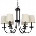 6 Light Retro Contemporary Black Candle Style Chandelier