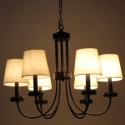 6 Light Retro Contemporary Black Candle Style Chandelier