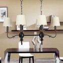 6 Light Rustic Retro Black Candle Style Chandelier