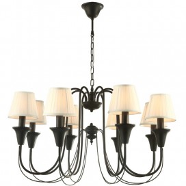 8 Light Black Retro Candle Style Chandelier