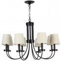 8 Light Retro Contemporary Black Candle Style Chandelier