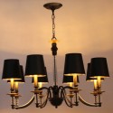 8 Light Black Retro Bar Candle Style Chandelier