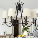 6 Light Black Retro Contemporary Candle Style Chandelier