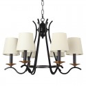 6 Light Black Retro Contemporary Candle Style Chandelier