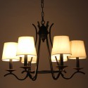 6 Light Black Retro Contemporary Candle Style Chandelier