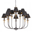 10 Light Rustic Retro Black Bar 2 Tier Large Candle Style Chandelier