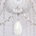 6 Light White K9 Crystal Candle Style Chandelier