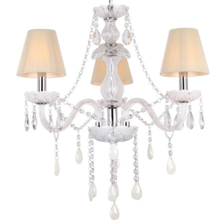 3 Light White K9 Crystal Candle Style Chandelier