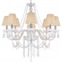 8 Light White K9 Crystal Candle Style Chandelier