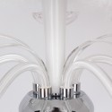 6 Light White Contemporary K9 Crystal Candle Style Chandelier
