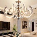 Dimmable 8 Light Modern / Contemporary Steel Chandelier with Acrylic Shade