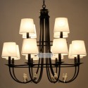 12 Light Retro Black Mediterranean Style Rustic Contemporary Candle Style Chandelier