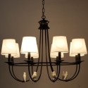 8 Light Retro Black Mediterranean Style Rustic Contemporary Candle Style Chandelier