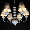 6 Light Modern Contemporary Hollow White Candle Style Chandelier