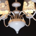6 Light Modern Contemporary Hollow White Candle Style Chandelier