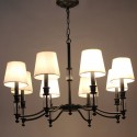 8 Light Black Retro Contemporary LED Candle Style Chandelier