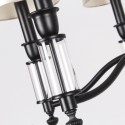 8 Light Black Retro Contemporary LED Candle Style Chandelier