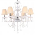 6 Light White K9 Crystal Candle Style Chandelier