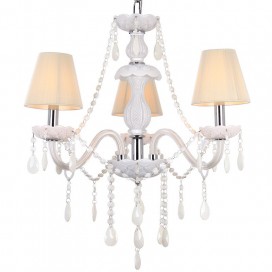 3 Light White K9 Crystal Candle Style Chandelier