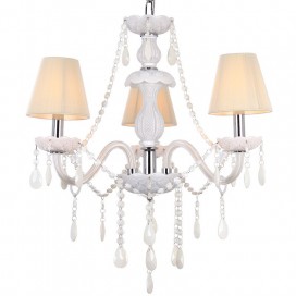 3 Light White K9 Crystal Candle Style Chandelier