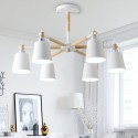 Modern/ Contemporary Wood 6 Light Chandelier